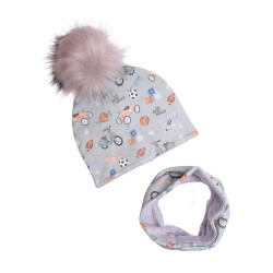 WINTER SET LET'S PLAY BLUE WITH POMPOM