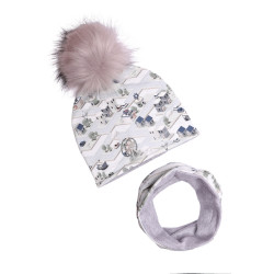 WINTER SET CITY WITH POMPOM