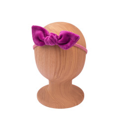 KNOT BABY HEADBAND VELVET FUCHSIA