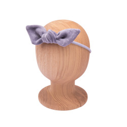 KNOT BABY HEADBAND VELVET GREY