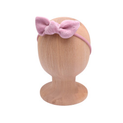 KNOT BABY HEADBAND VELVET PINK