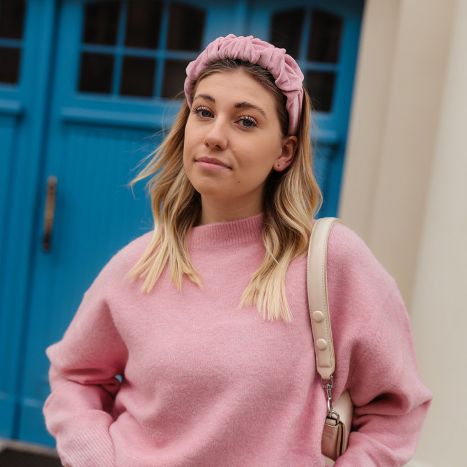 RIPPLE HEADBAND VELVET OCHRA