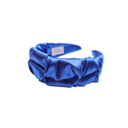 RIPPLE HEADBAND SATIN ROYAL BLUE