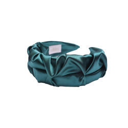 RIPPLE HEADBAND SATIN BOTTLE GREEN