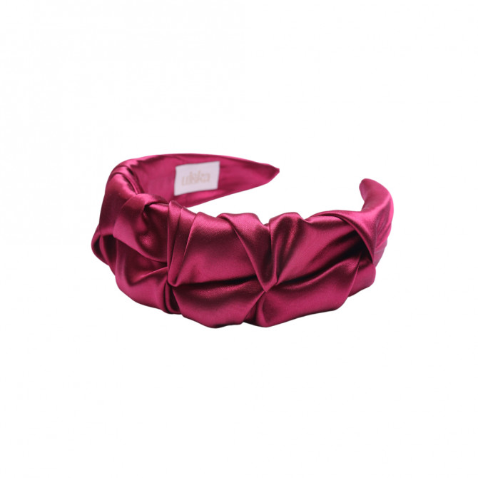 RIPPLE HEADBAND SATIN AMARANTH