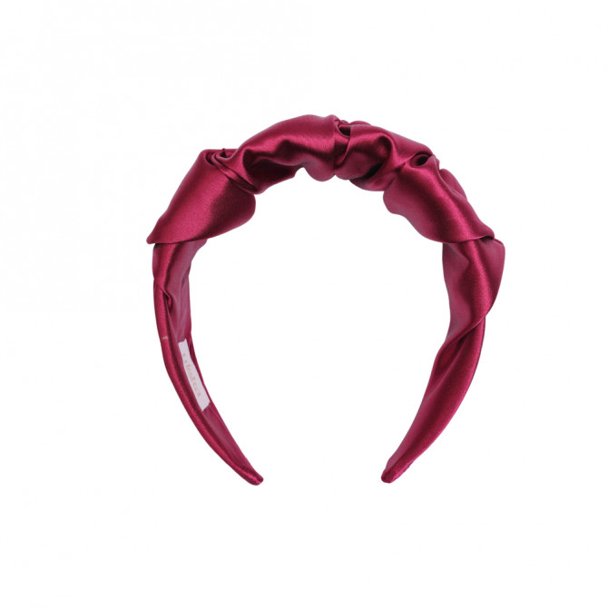 RIPPLE HEADBAND SATIN AMARANTH