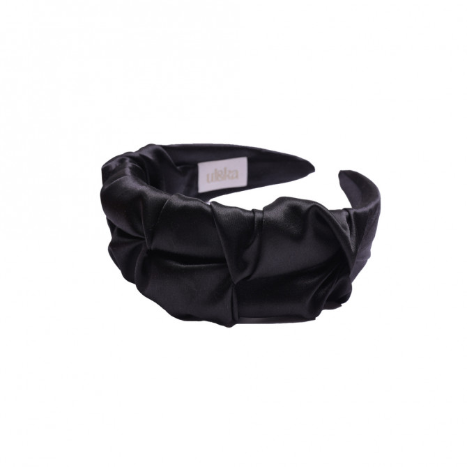 RIPPLE HEADBAND SATIN BLACK