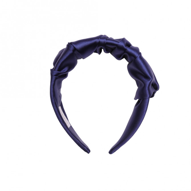 RIPPLE HEADBAND SATIN NAVY