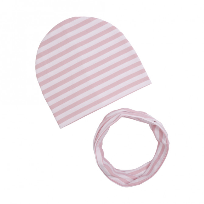 GIRL BEANIE WITH TUB POWDER STRIPES