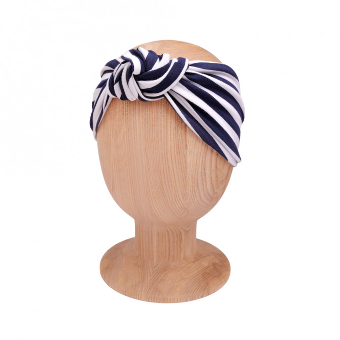 KNOT HEADBAND NAVY STRIPES