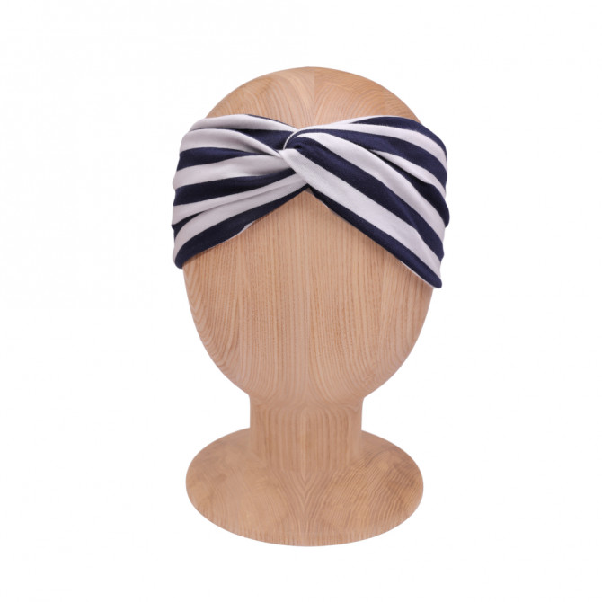 TWIST HEADBAND NAVY STRIPES