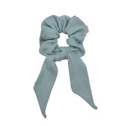 SCRUNCHIE WITH TAIL AQUA LINE