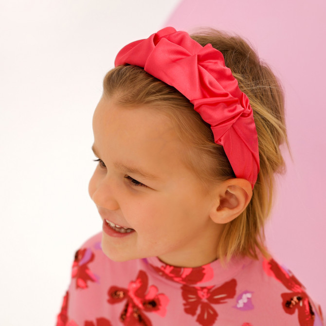RIPPLE HEADBAND SATYNOWA RASPBERRY