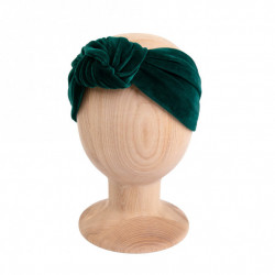KNOT HEADBAND VELVET GREEN 4-8 y