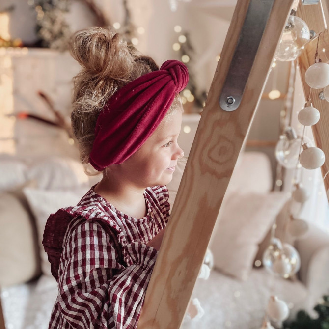 HEADBAND VELVET KARMIN 1-3 y