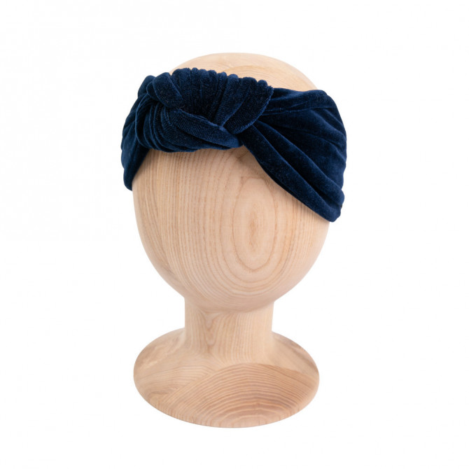 KNOT HEADBAND VELVET NAVY 1-3 y