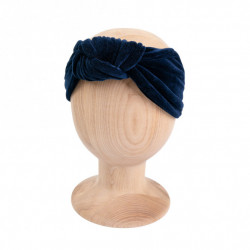 KNOT HEADBAND VELVET NAVY 4-8 y
