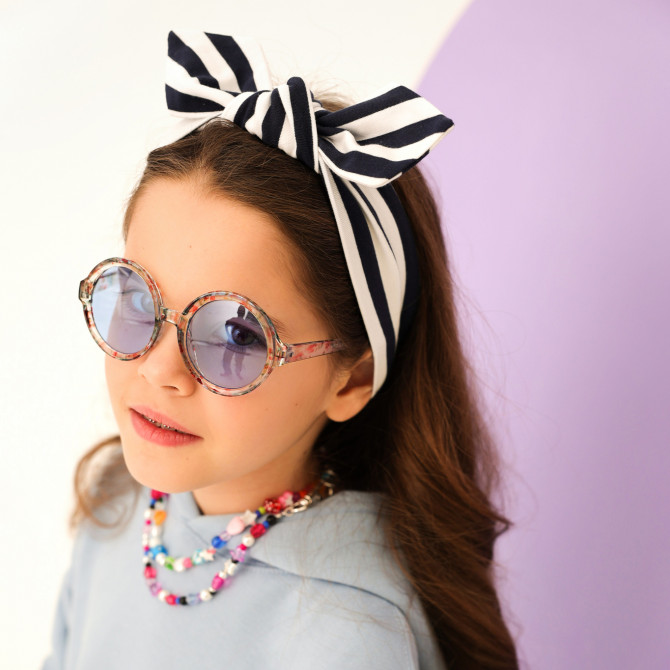girl headband Navy Stripes