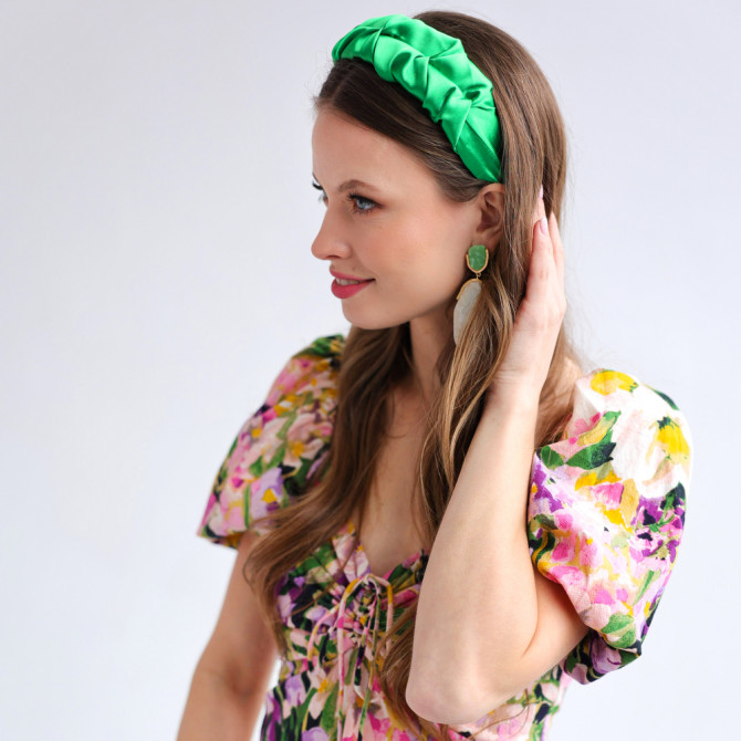 RIPPLE HEADBAND SATIN GREEN