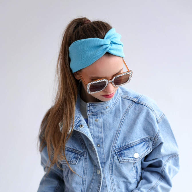 TWIST HEADBAND LILA LINE