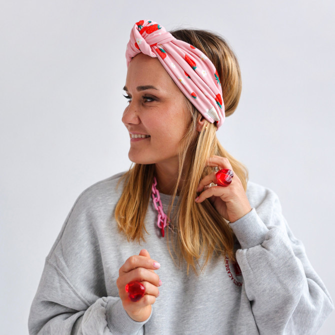 KNOT HEADBAND STRAWBERRIES