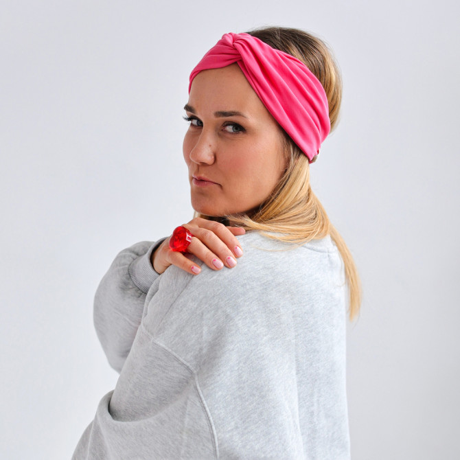 TWIST HEADBAND ROSPBERRY