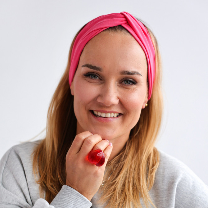 TWIST HEADBAND ROSPBERRY
