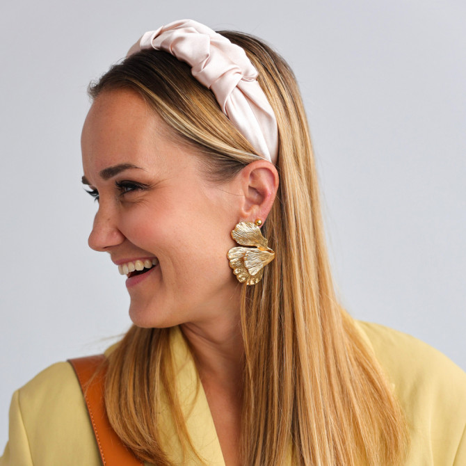 RIPPLE HEADBAND SATIN CHAMPAGNE