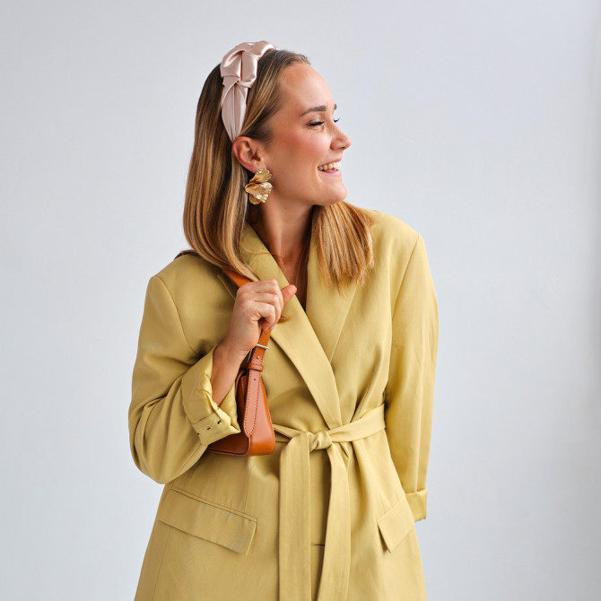 RIPPLE HEADBAND SATIN CHAMPAGNE