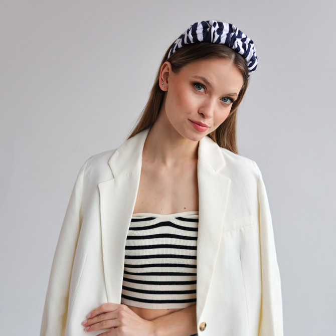 RIPPLE HEADBAND NAVY STRIPES