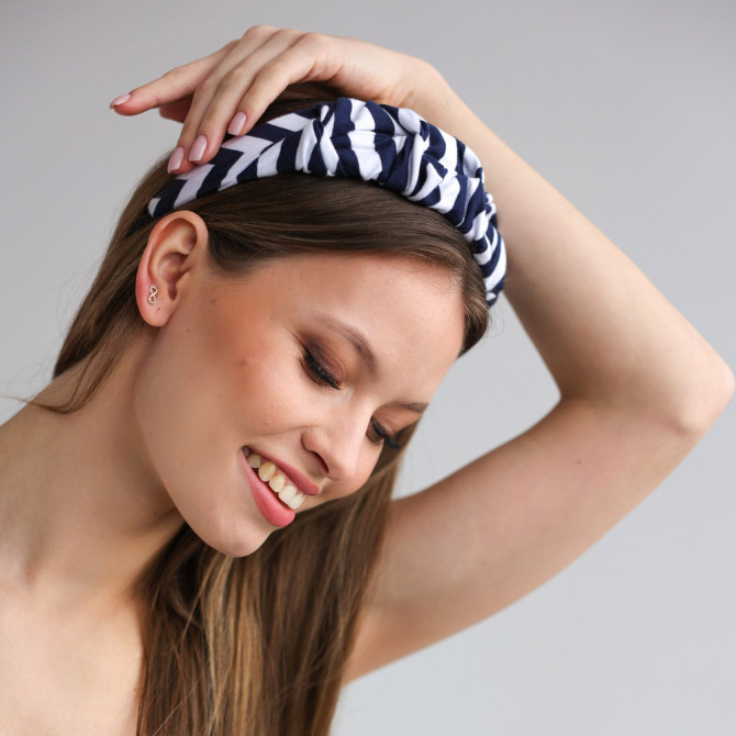 RIPPLE HEADBAND NAVY STRIPES