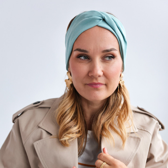 TWIST HEADBAND AQUA LINE