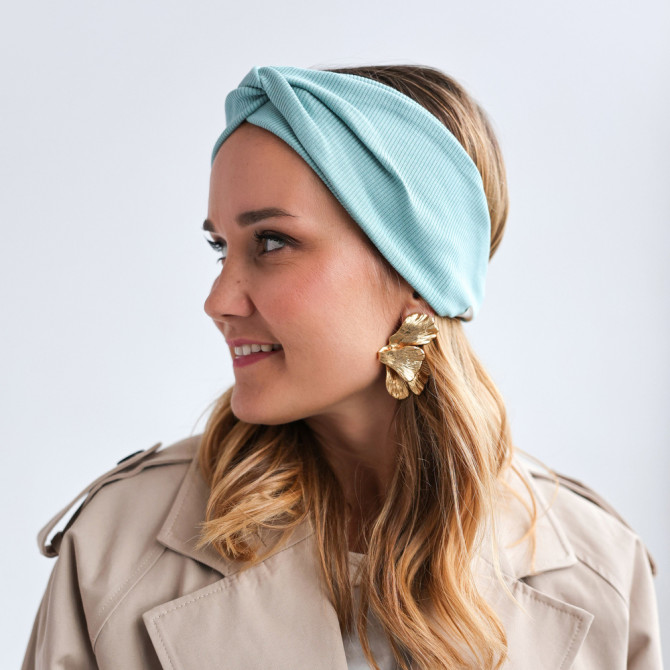 TWIST HEADBAND AQUA LINE