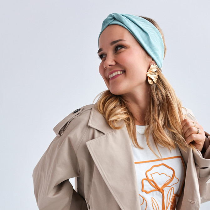 TWIST HEADBAND AQUA LINE