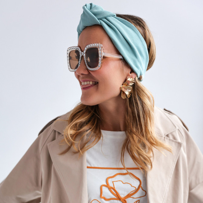 KNOT HEADBAND AQUA LINE