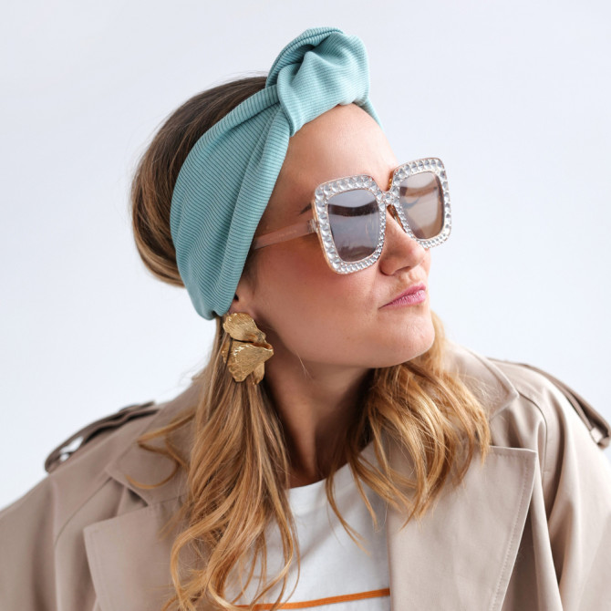 KNOT HEADBAND AQUA LINE