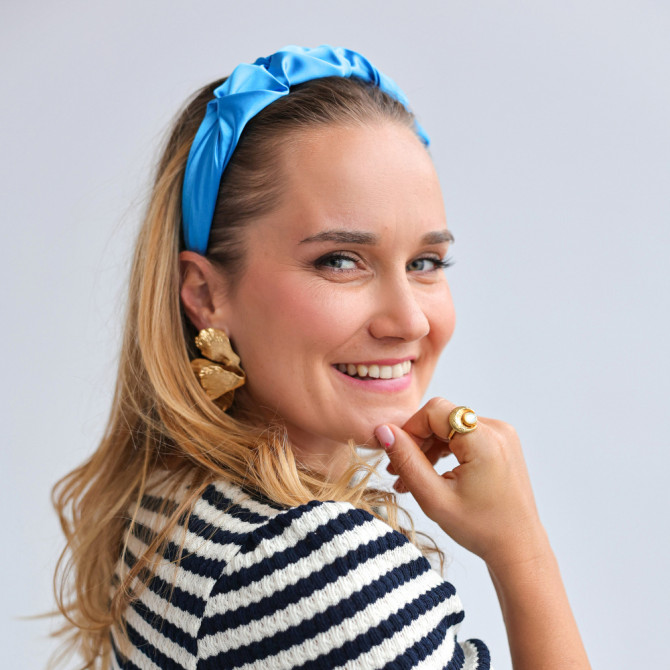 RIPPLE HEADBAND SATYNOWA SKY