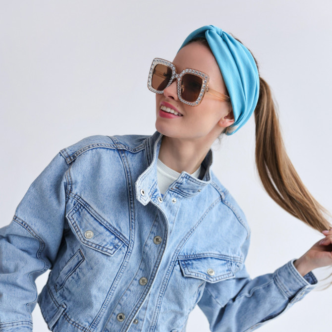 TWIST HEADBAND LILA LINE