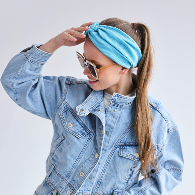 TWIST HEADBAND LILA LINE
