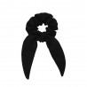 SCRUNCHIE WITH TAIL BLACK LINEN
