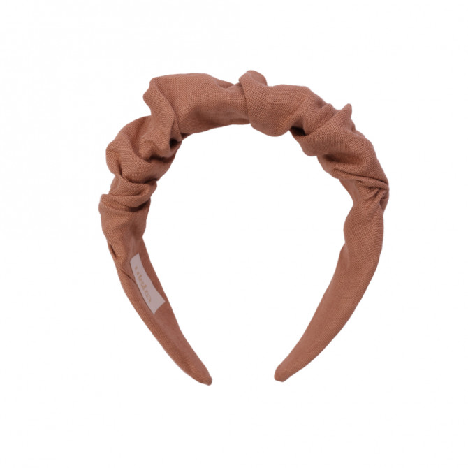 RIPPLE HEADBAND CARAMEL LINEN