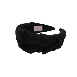 RIPPLE HEADBAND BLACK LINEN