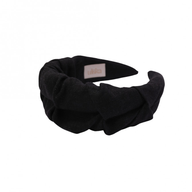 RIPPLE HEADBAND BLACK LINEN