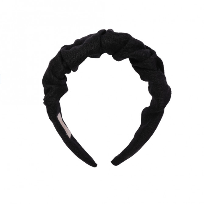 RIPPLE HEADBAND BLACK LINEN