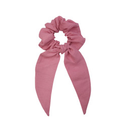 SCRUNCHIE WITH TAIL PINK LINEN