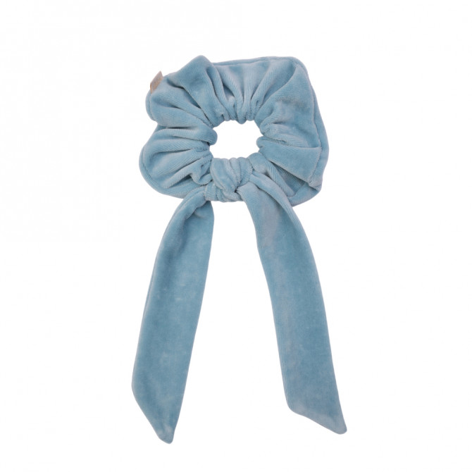 SCRUNCHIE WITH TAIL VELVET OCEAN