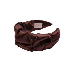 RIPPLE HEADBAND SATIN CHOCOLATE