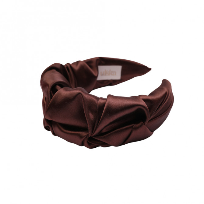 RIPPLE HEADBAND SATIN CHOCOLATE