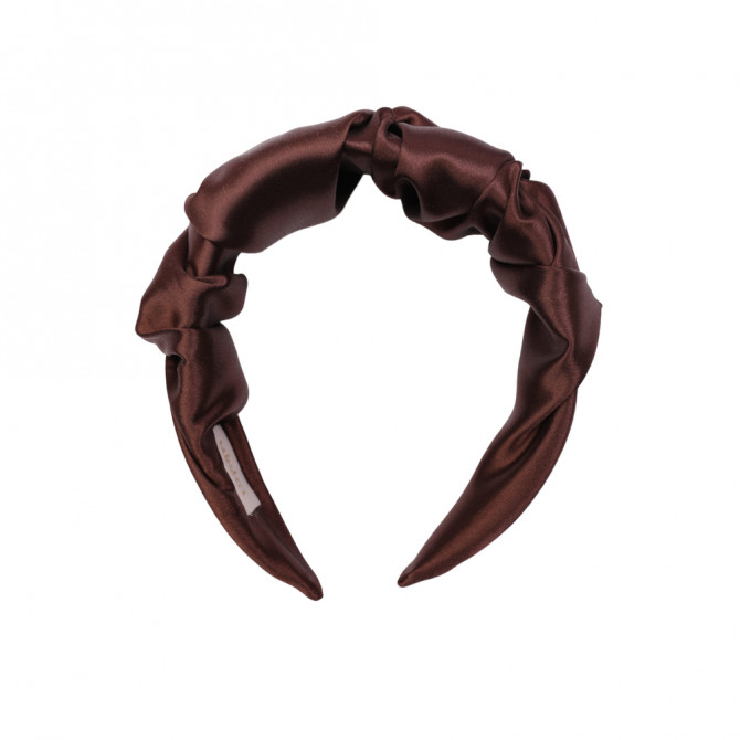 RIPPLE HEADBAND SATIN CHOCOLATE