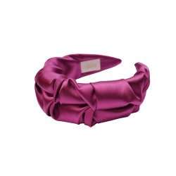 RIPPLE HEADBAND SATIN PLUM
